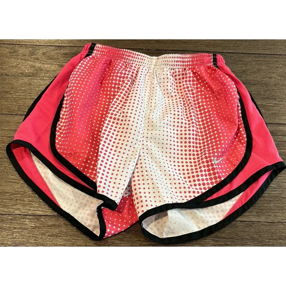 Women's Nike Dri-Fit Athletic Shorts‎ With Liner pink white dots sz XS
